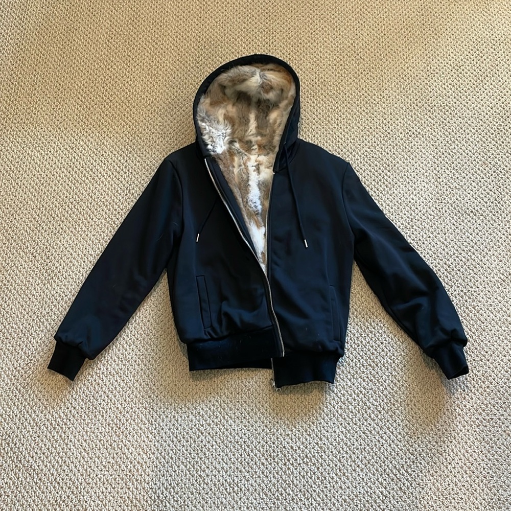 Rabbit fur zip up